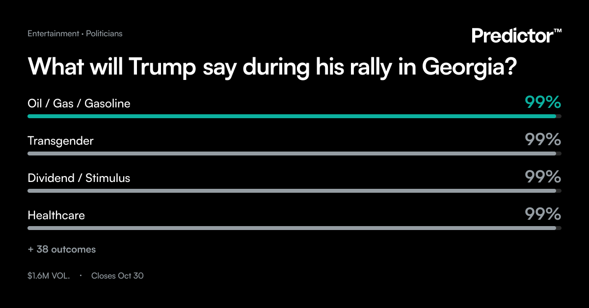 What will Trump say during his rally in Georgia? | Predictor